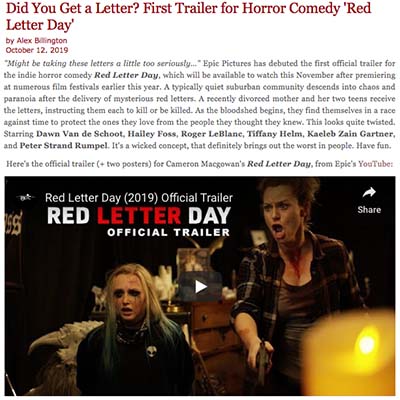 Did You Get a Letter? First Trailer for Horror Comedy 'Red Letter Day'
